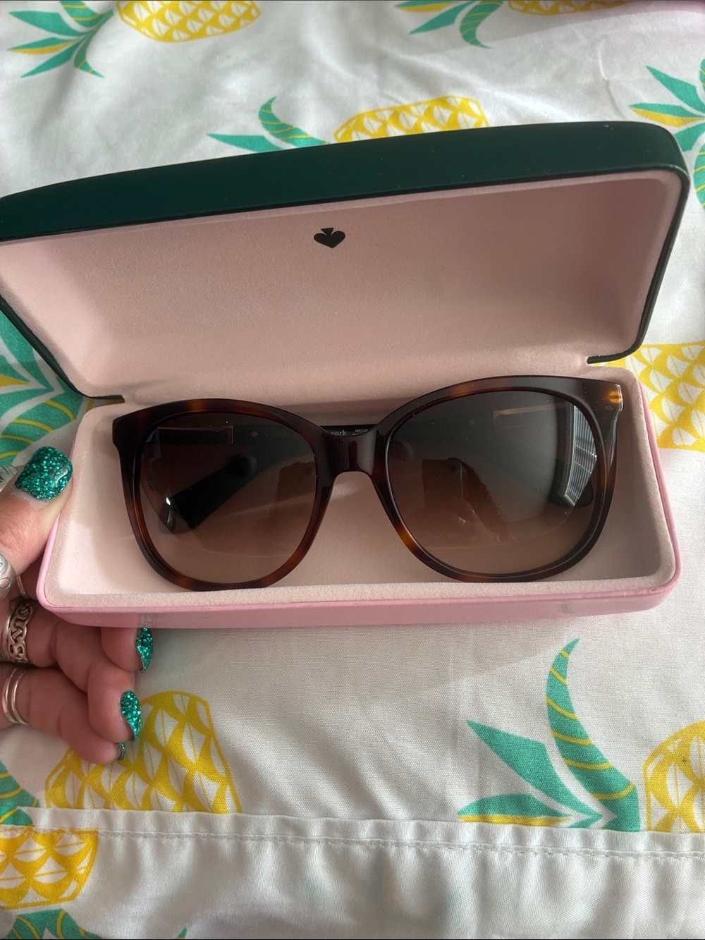 kate spade Tortoiseshell Cat-Eye Sunglasses with Brown Lenses